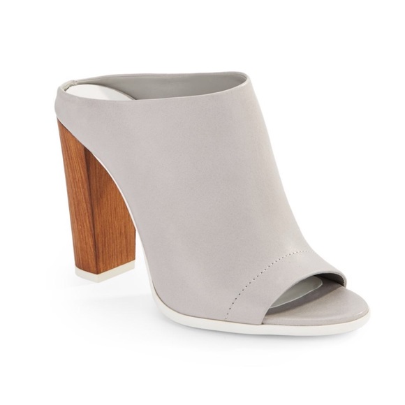 Vince Shoes - VINCE Allison Peep Toe Leather Slide Mules